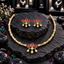 South Indian-Style Lotus Necklace & Earrings Set