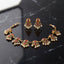 South Indian style ruby and emerald necklace set with pearl drops and matching earrings