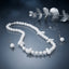 White Bead Necklace & Matching Drop Earrings Set