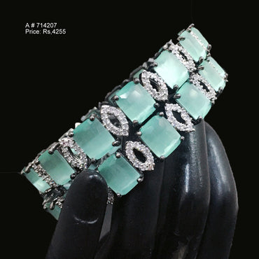 Mint Green American Diamond Bangles 714207